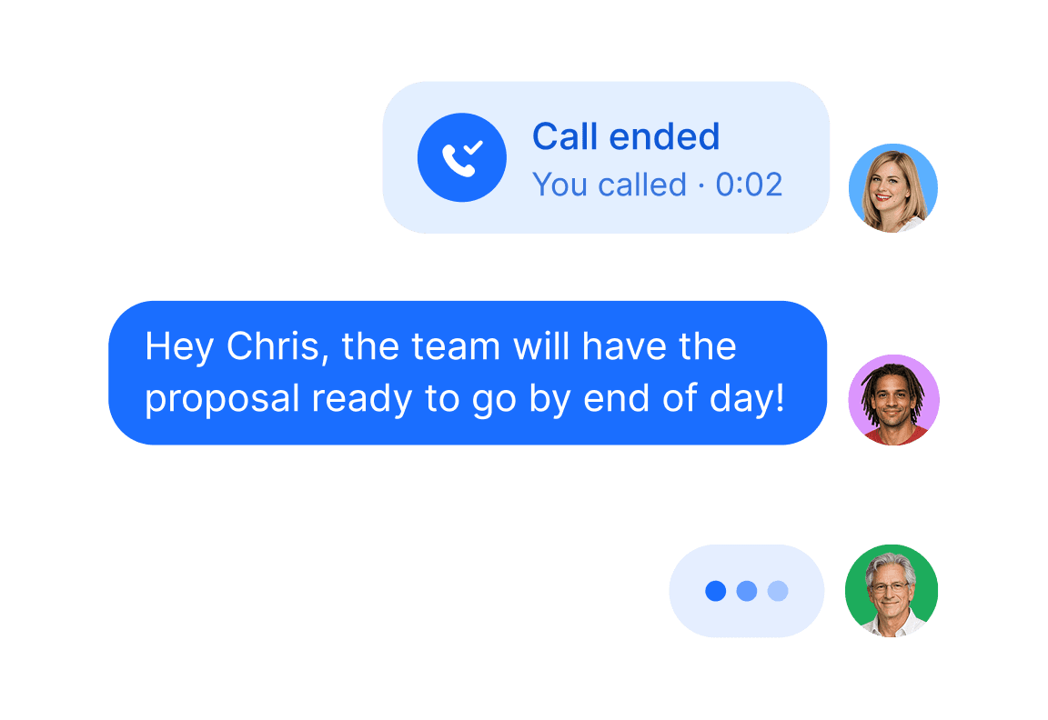 A shared inbox where several teammates reply inside one conversation thread